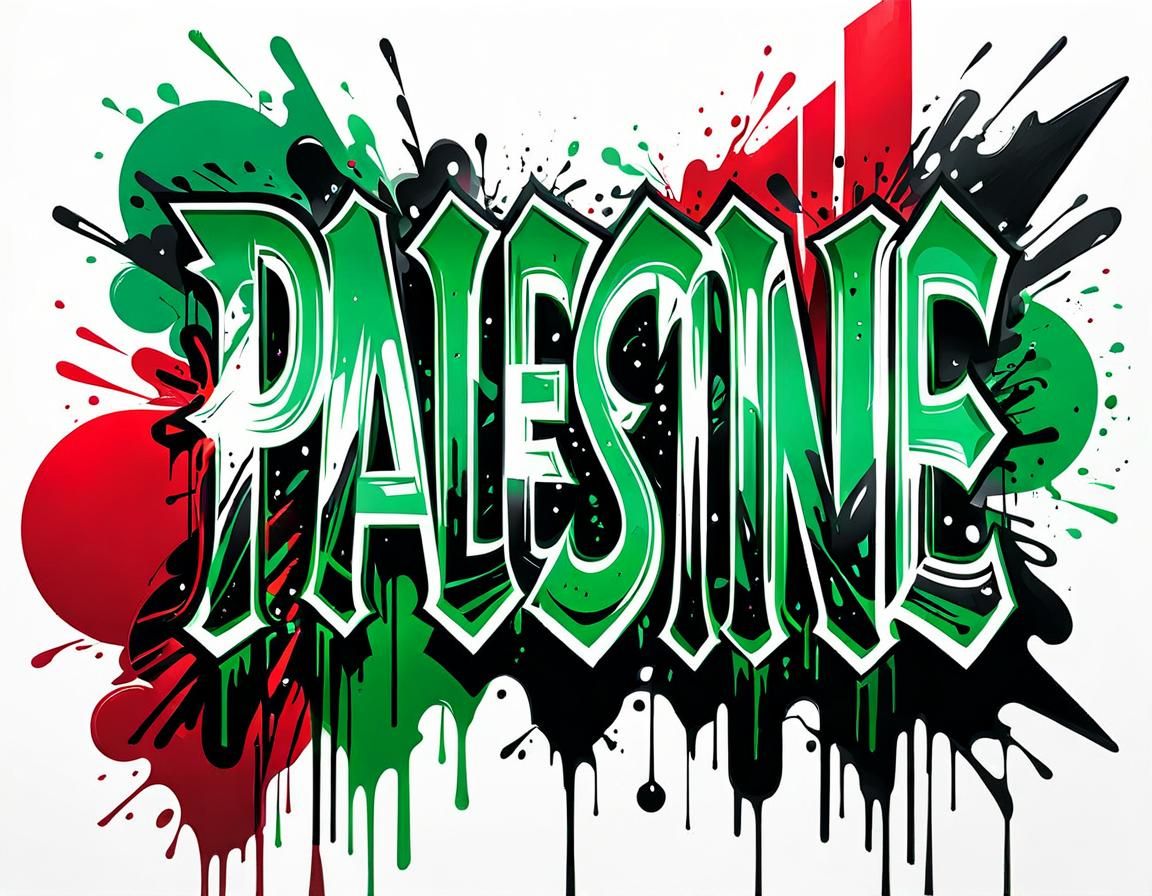 Palestine Graffiti Calligraphy Word Art
