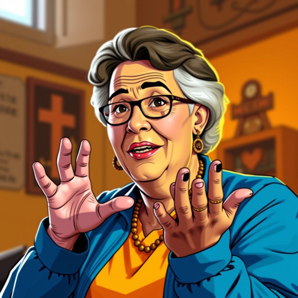 Deaf Storyteller Portrait in Comic Book Style