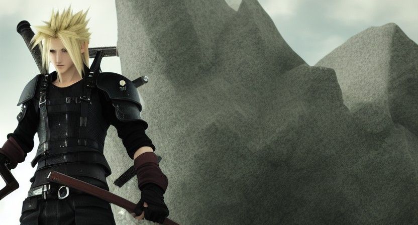 Cloud Strife in Midgard: Photorealistic 8k Render
