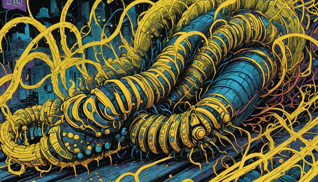 Toxic Caterpillar Secretion Creates Neon Noir Landscape