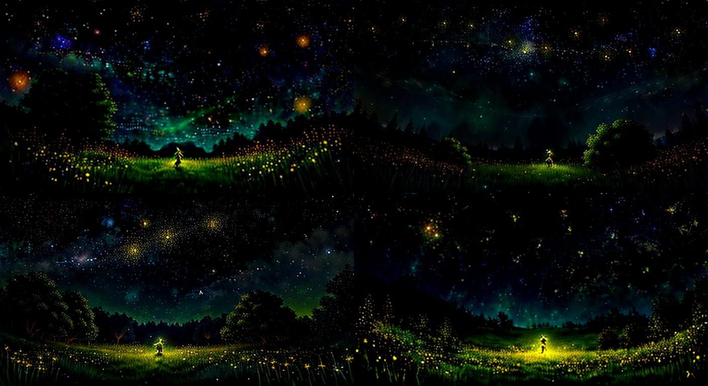 Fairy Observes Billions of Fireflies in Cosmic Meadow