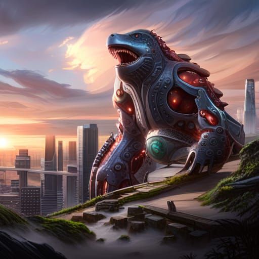 Futuristic Hybrid Animal with Intricate Mech Details