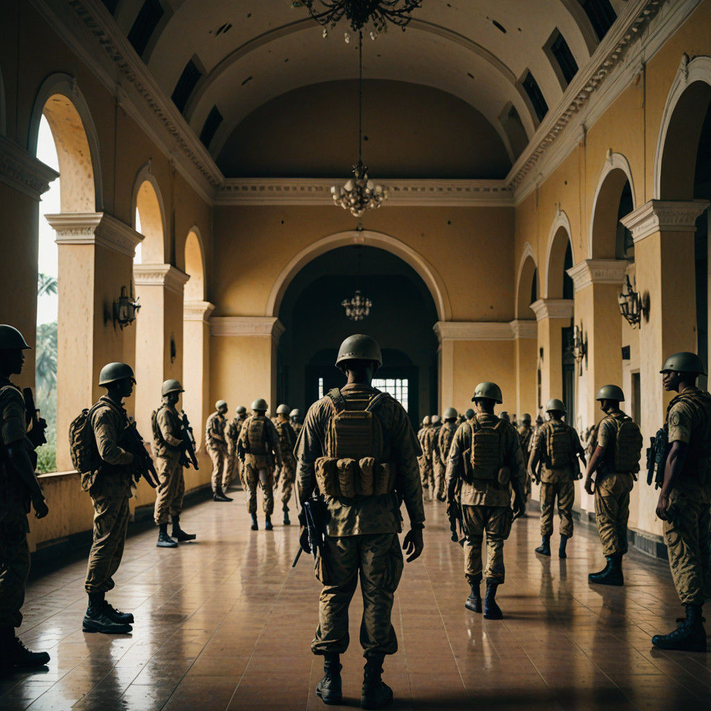 US Militaries at Renaissance Palace, Bangui - Cinematic Film...