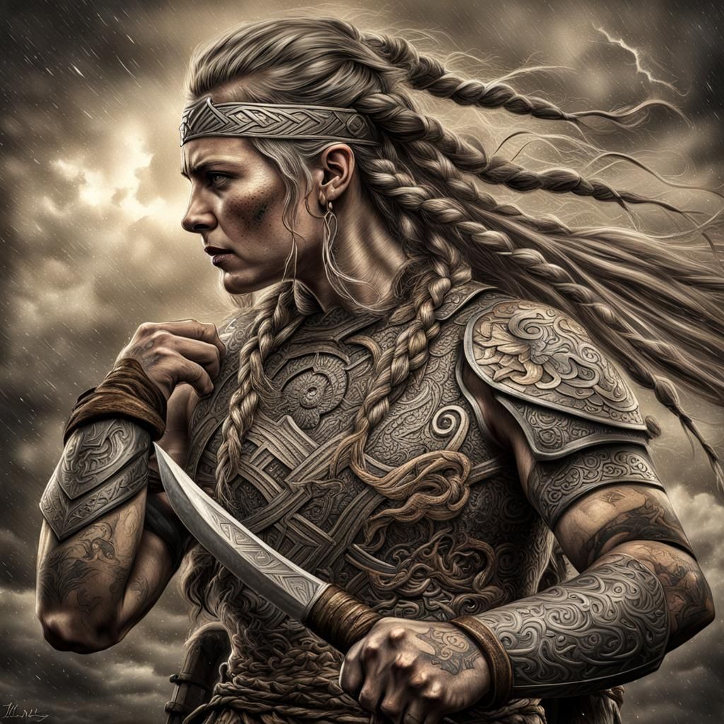 Viking Goddess of War in Hyperrealism