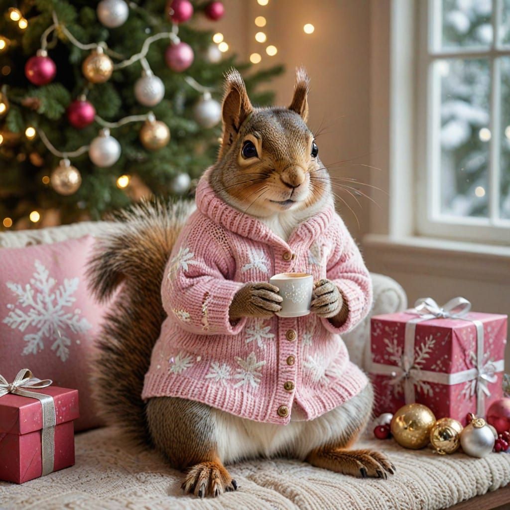 Magical Squirrel in Winter Wonderland