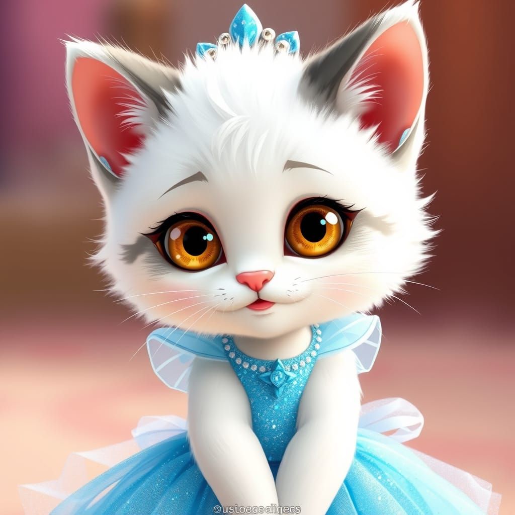 Princess Kitten in Vibrant Animation Style