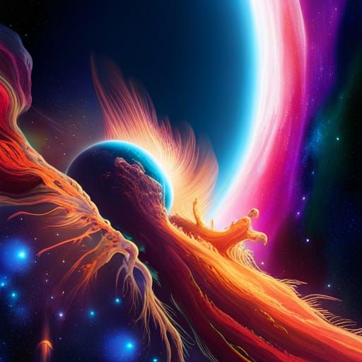 Vibrant Alien Planets in Outer Space