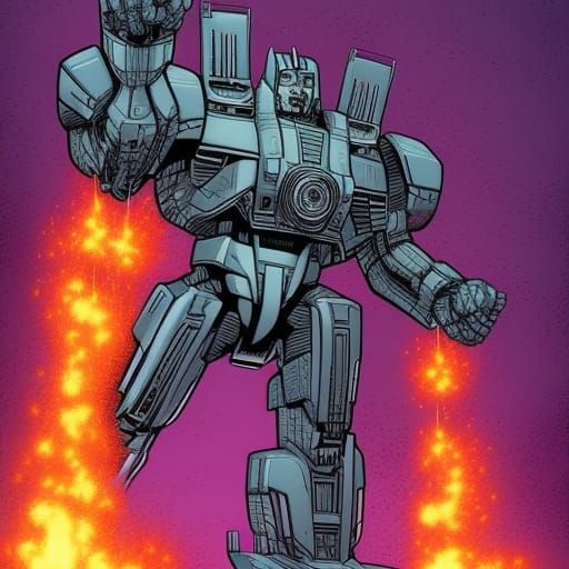 Galvatron in Comic Book Art Style