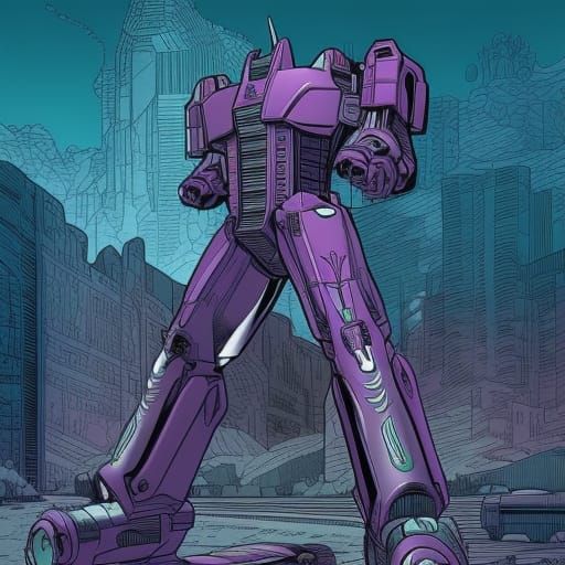 Galvatron in Comic Book Art Style