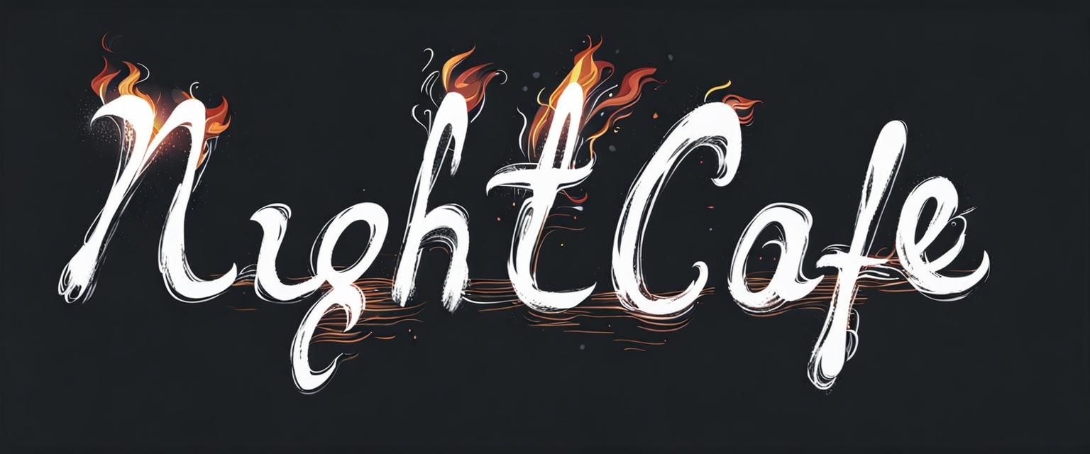 Sinister Fiery Nightcafe Text Illustration