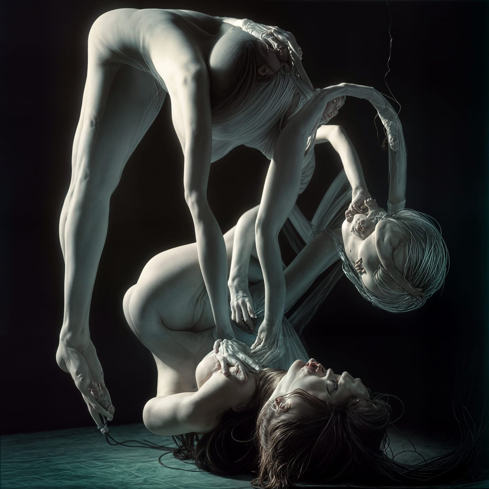 Entangled Contortionists as Surreal Sculpture