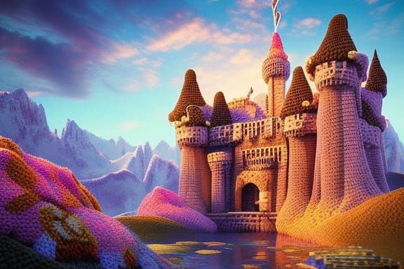 Gorgeous Crocheted Fantasy Castle in Unreal Engine