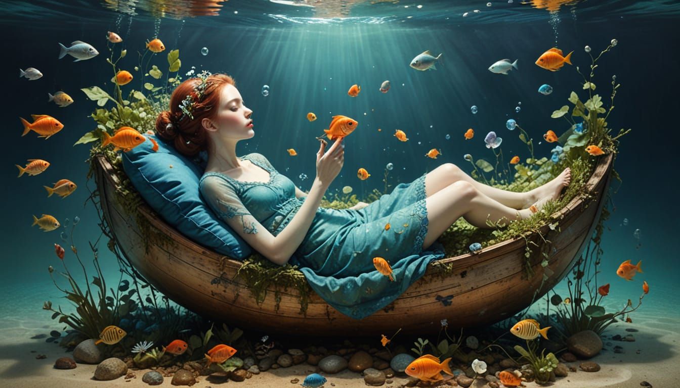 Whimsical Still Life with Orchids in Glass Vases