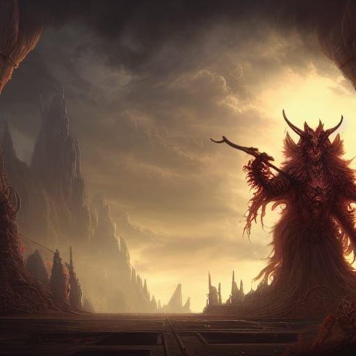 Detailed Matte Painting of Satan