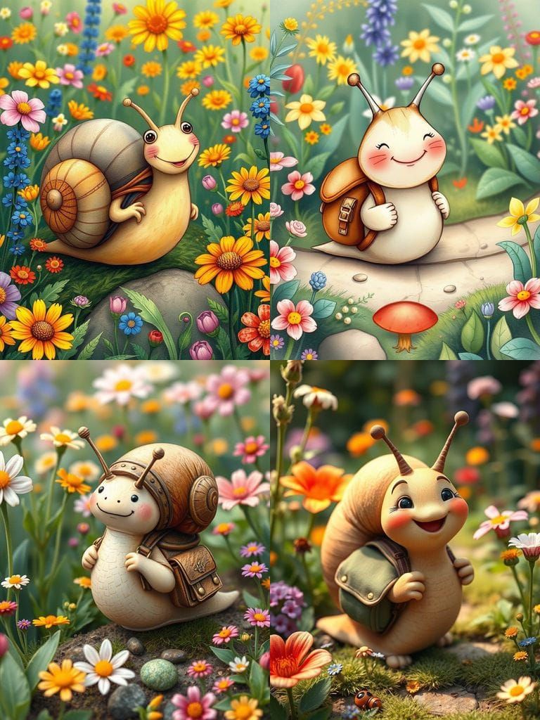 Happier Snail Generated by AI