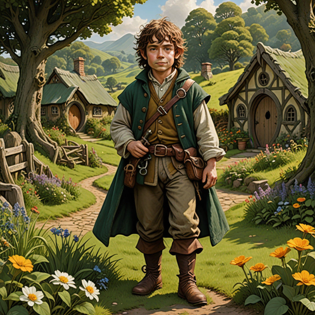 Hobbit Cavalier Amidst Verdant Landscape