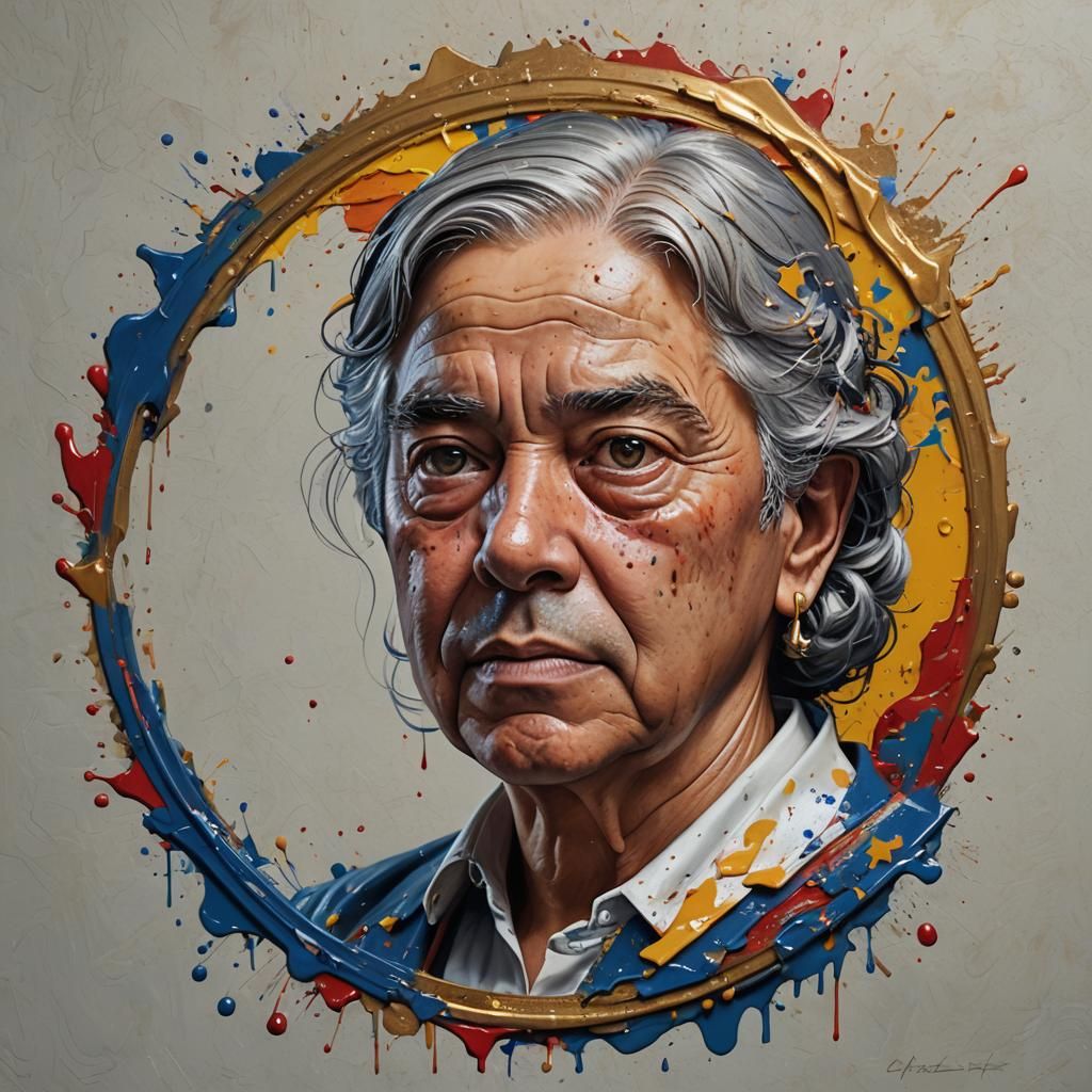 Boy with Francisco Forehead Sign: Hyperrealistic Splash Art