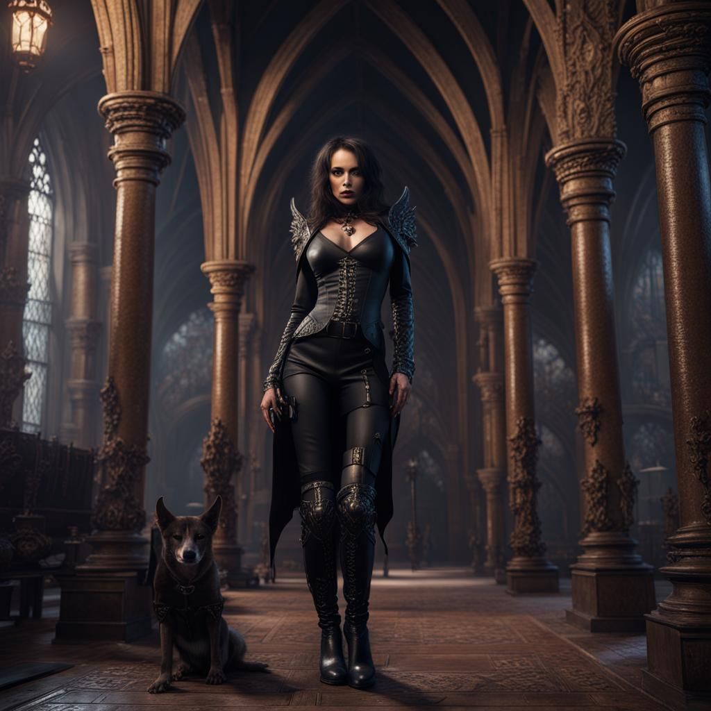 Gothic Demoness Visits Sanctuary: Detailed Matte Painting
