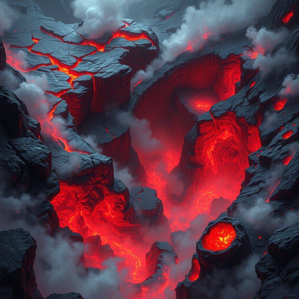 A Fiery Rift in the Ashlands: Iridescent Scar of Magma and C...