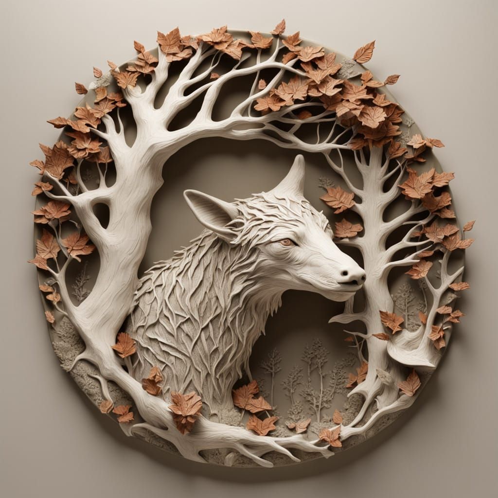 Hand-Sculpted Ceramic Forest with Imperfect, Textured Trees