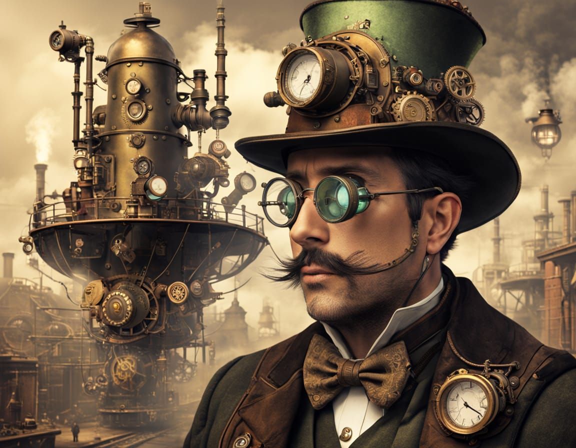 Steampunk Factory Baron in Victorian Era Outfit