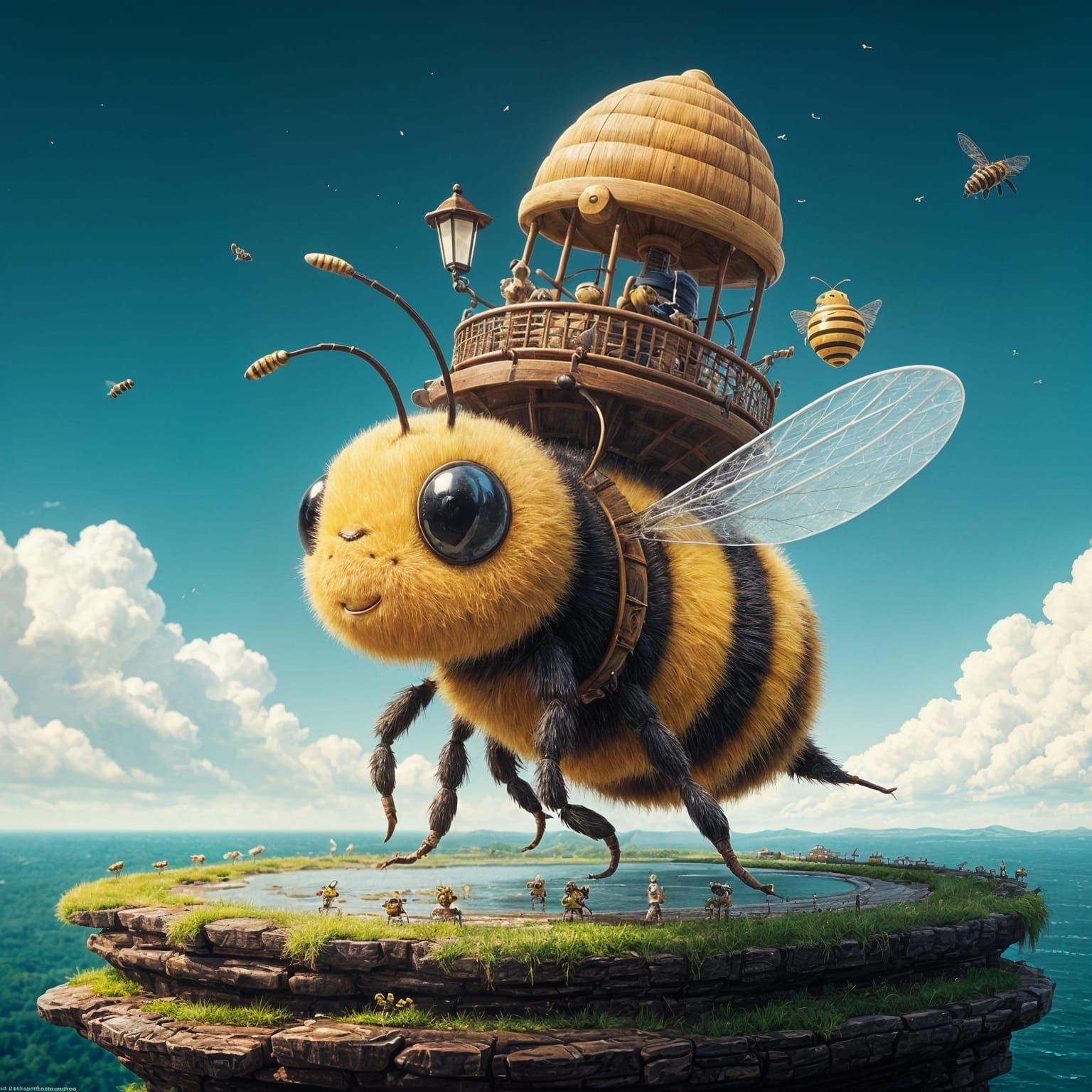 Whimsical Bee Carries Majestic Honey Factory in Miyazaki-Ins...