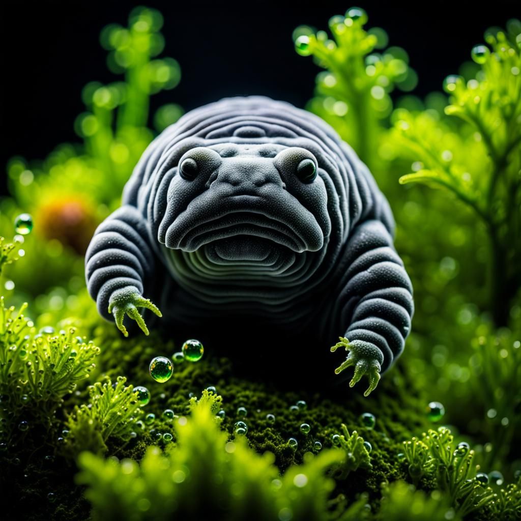 Detailed Photomicrograph of Tardigrade in Moss