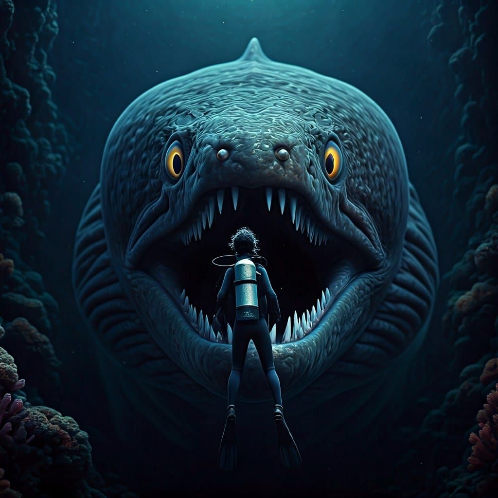 Eerie Hyperrealistic Underwater Horror Photography of a Colo...