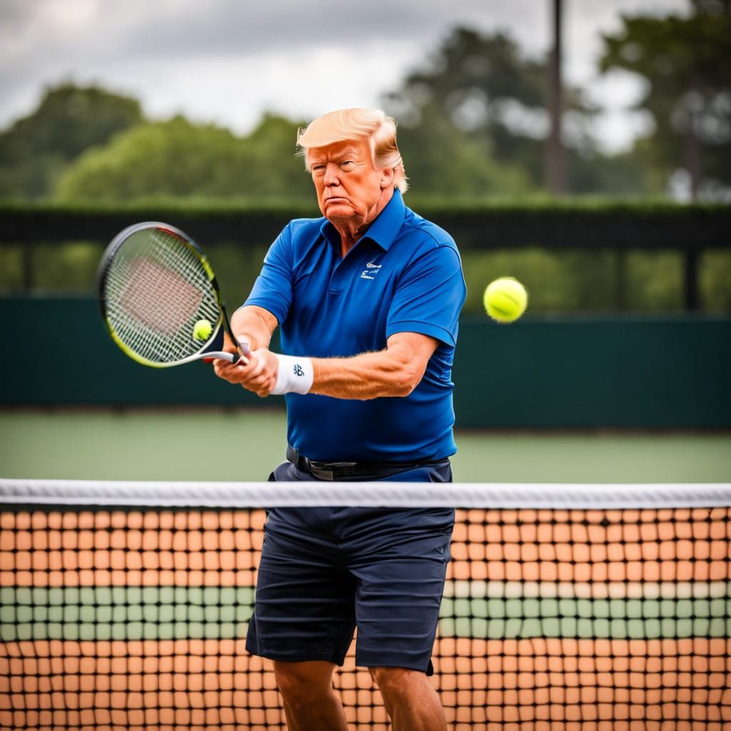 Dapper Trump Serves Up a Tennis Ace