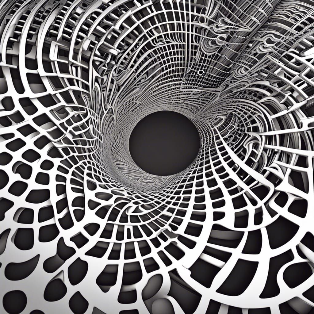 Abstract Vector Fractal with Zentangle and 3D Shading