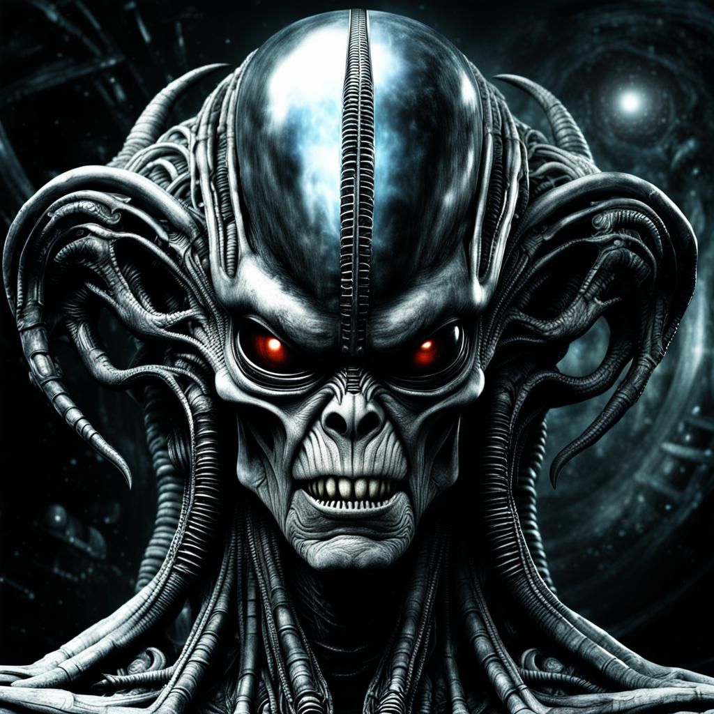 Giger Alien with Inspirational Quote