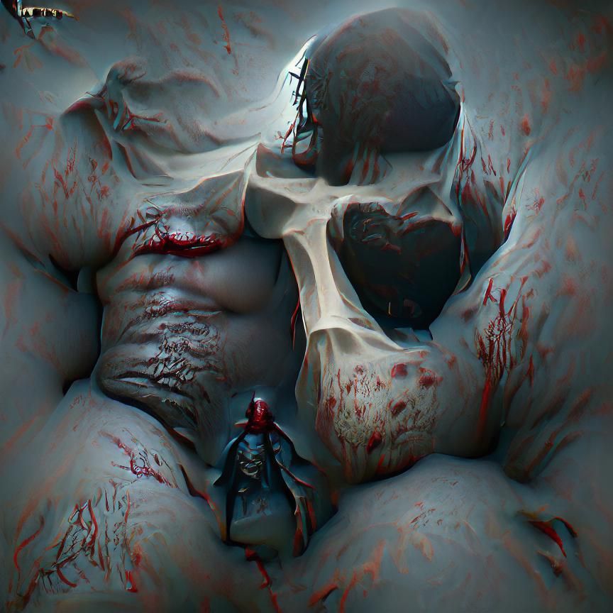 Wounded Death Figure in 3D Art Style