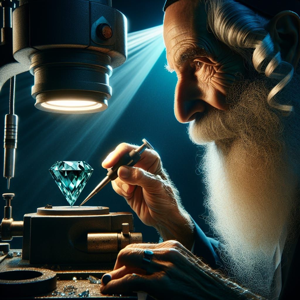 Diamond Cutter with Emerald Cut Gemstone, Concept Art