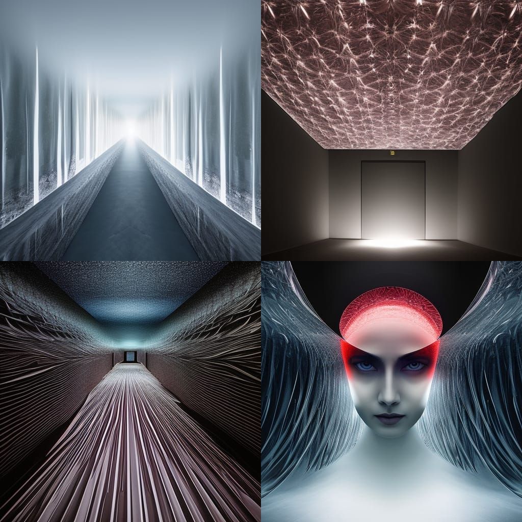 Blood-Red Hallway with Disappearing Focal Point