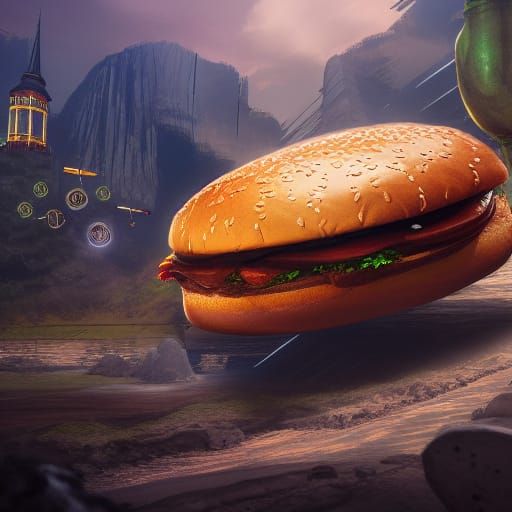 Fantastical Speedy Hamburger Concept Art