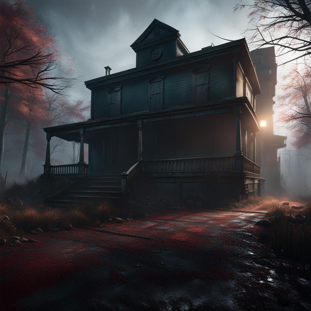 Terrifying Silent Hill in Psychological Horror Style