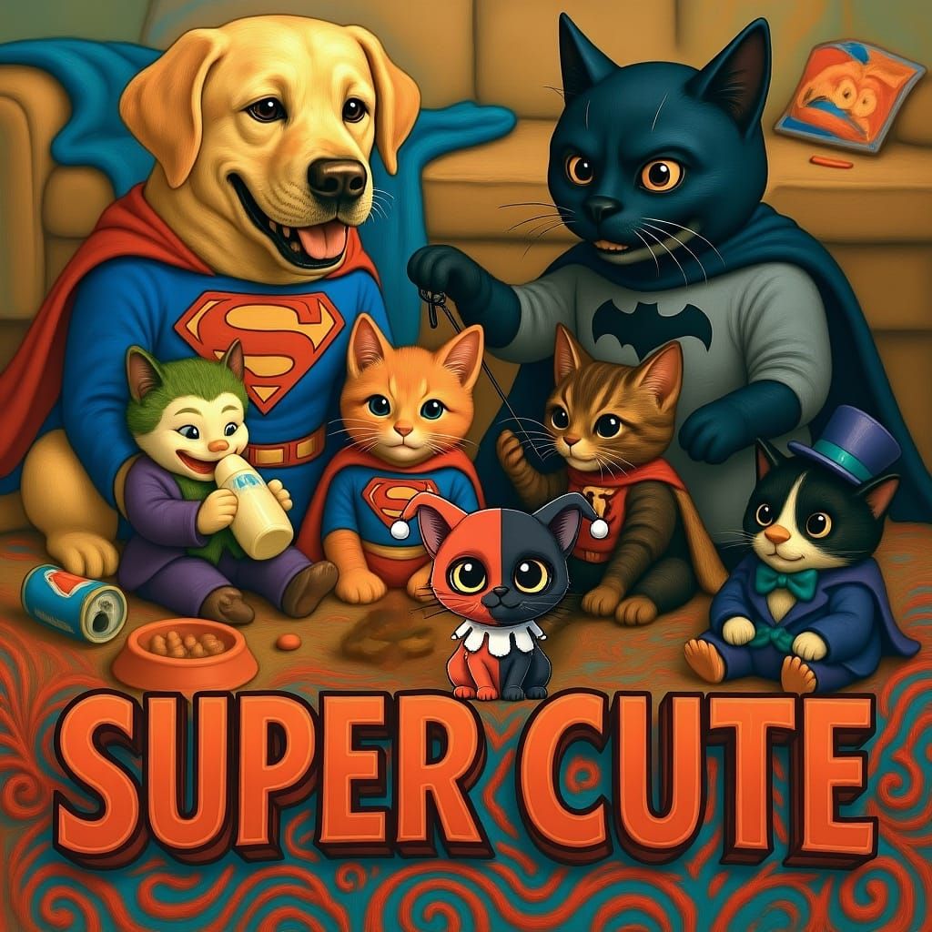 Kitten Villains in Comic Art Style