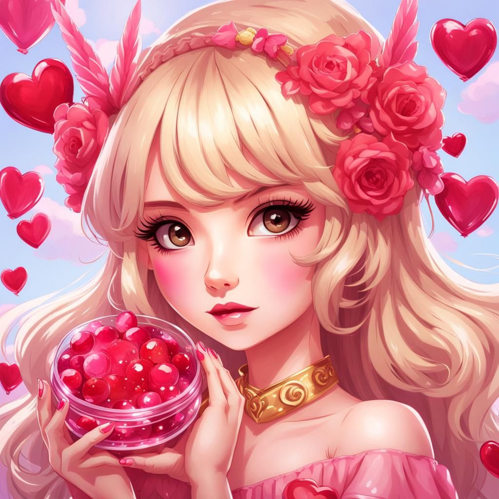 Kawaii Cupid Angel in Jelly Art Style
