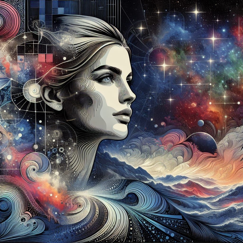 Cosmic Programmer: A Mixed-Media Digital Portrait