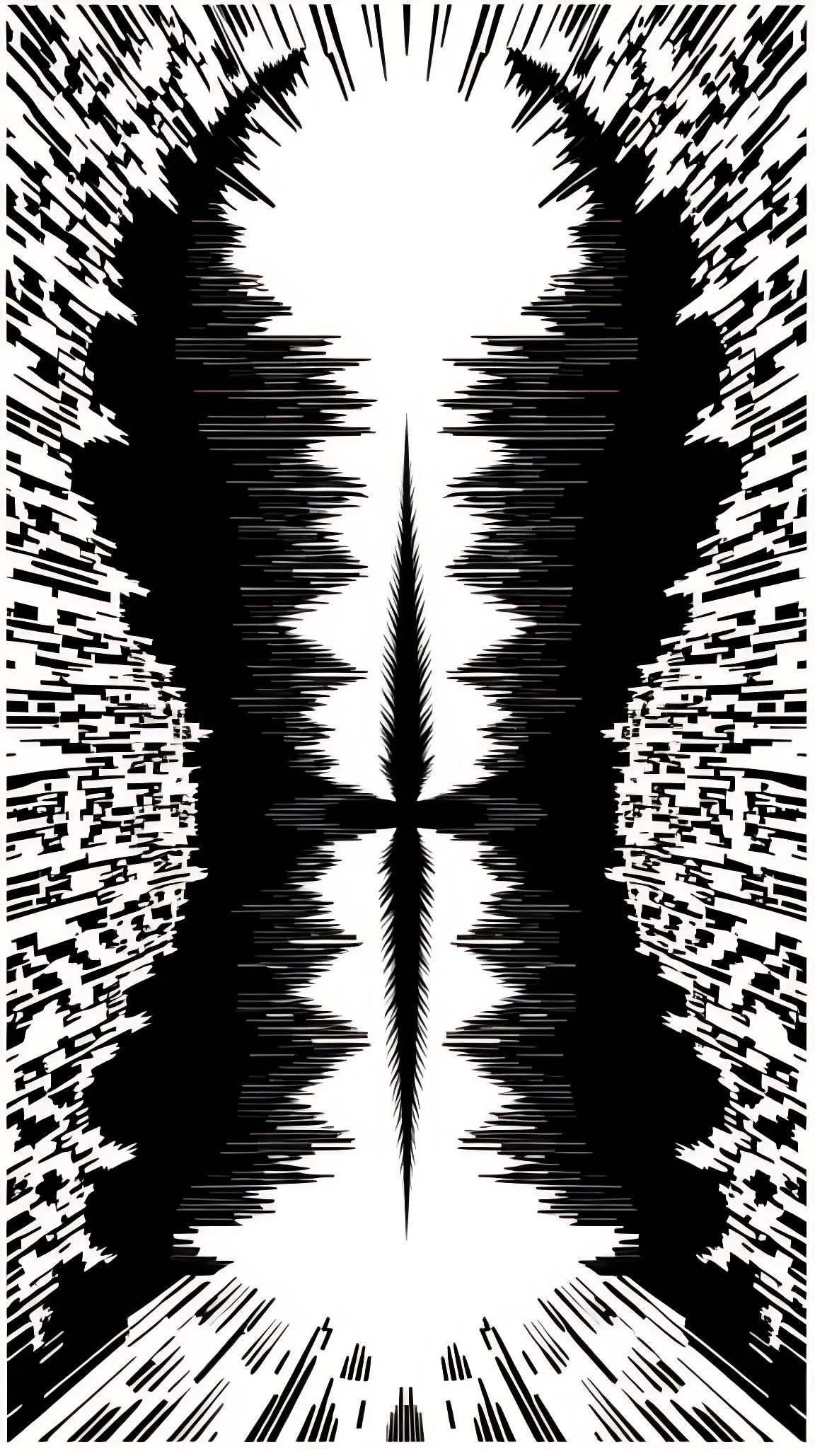 Rift in a Cityscape Embossed in Black and White