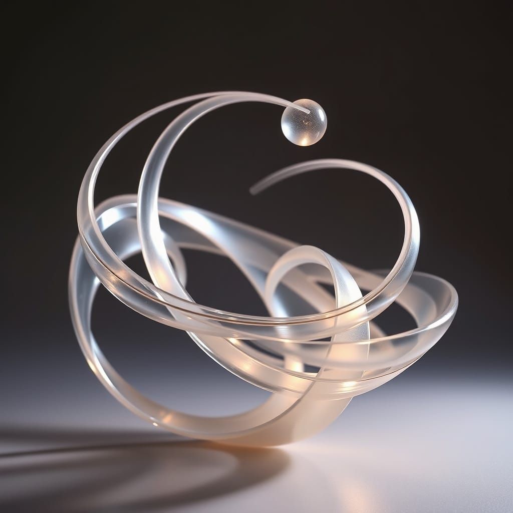 Ethereal, Weightless Sculpture in Iridescent Glass