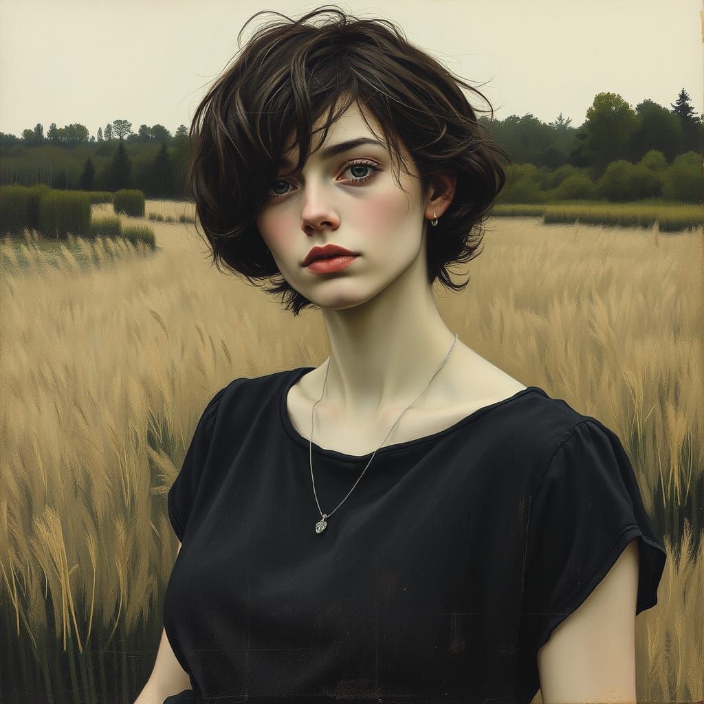 Portrait of a Woman in Lotte Laserstein Style