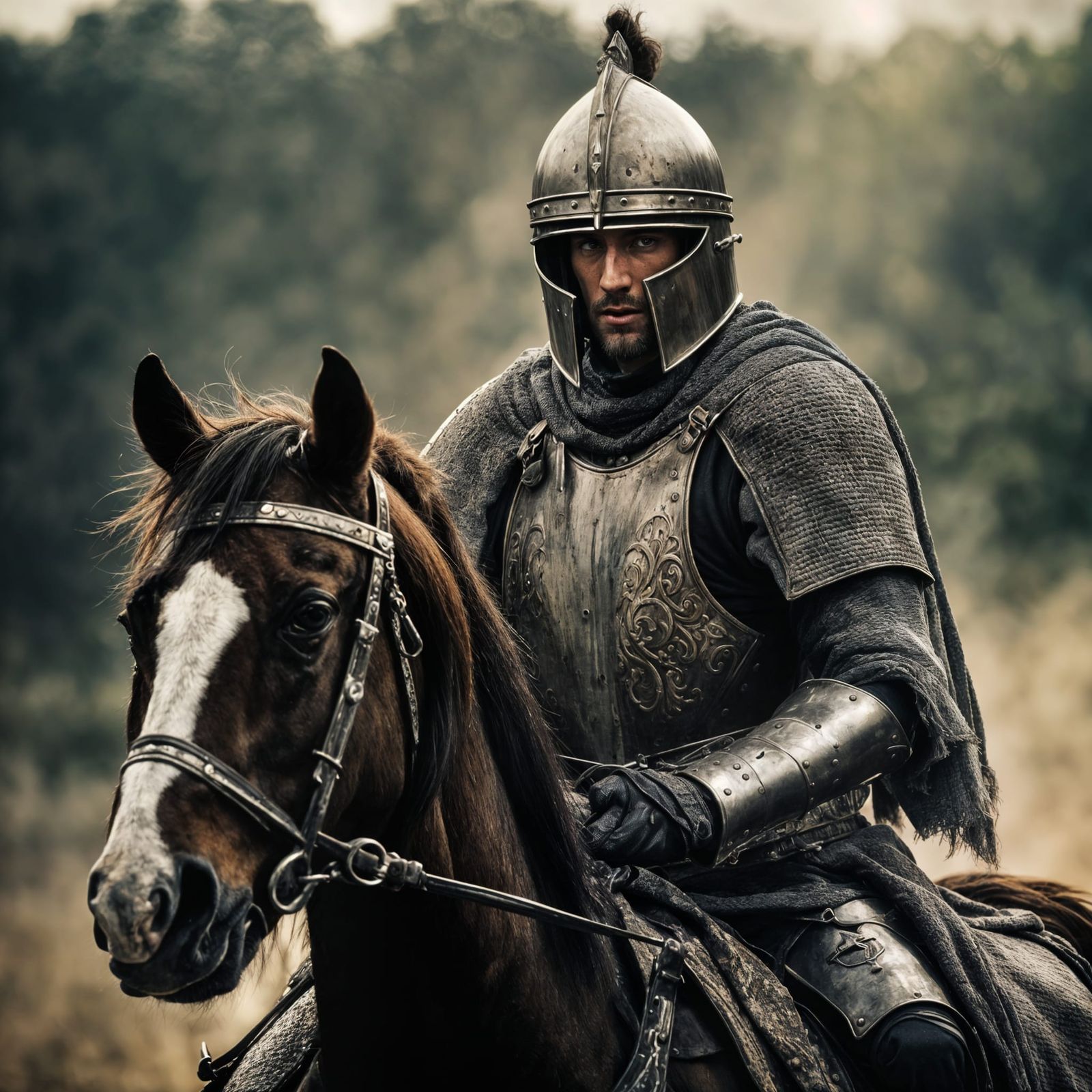 Medieval Knight in Cinematic Battle