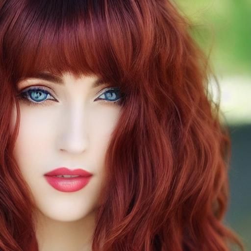 Beautiful Woman with Wavy Red Hair