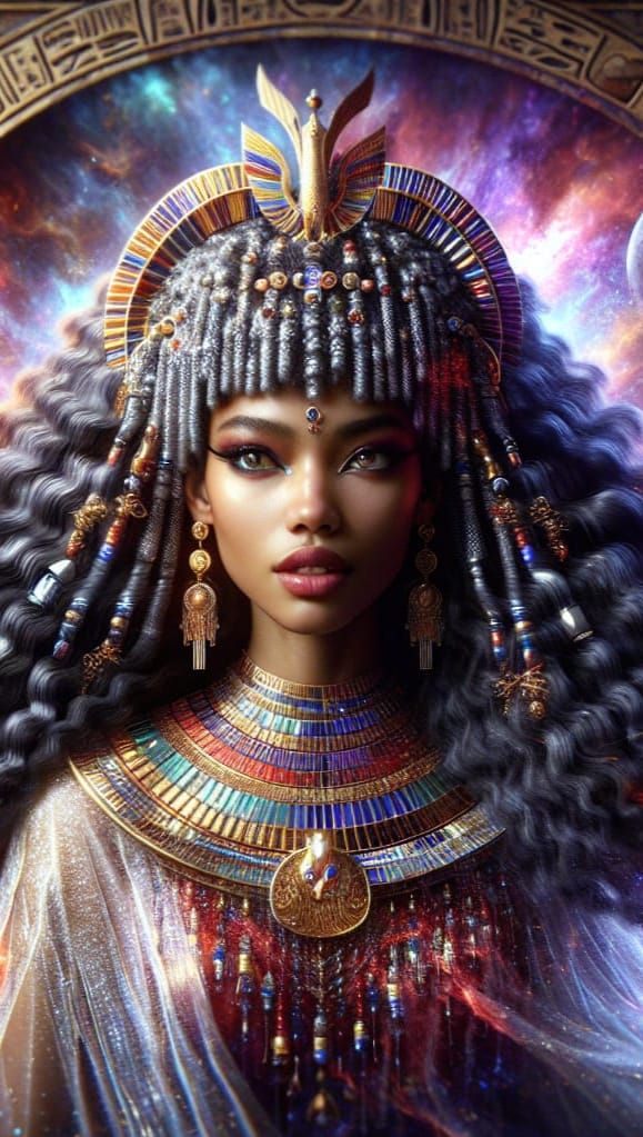 Ancient Egyptian Goddess Werethekau in Hyperealistic Digital...