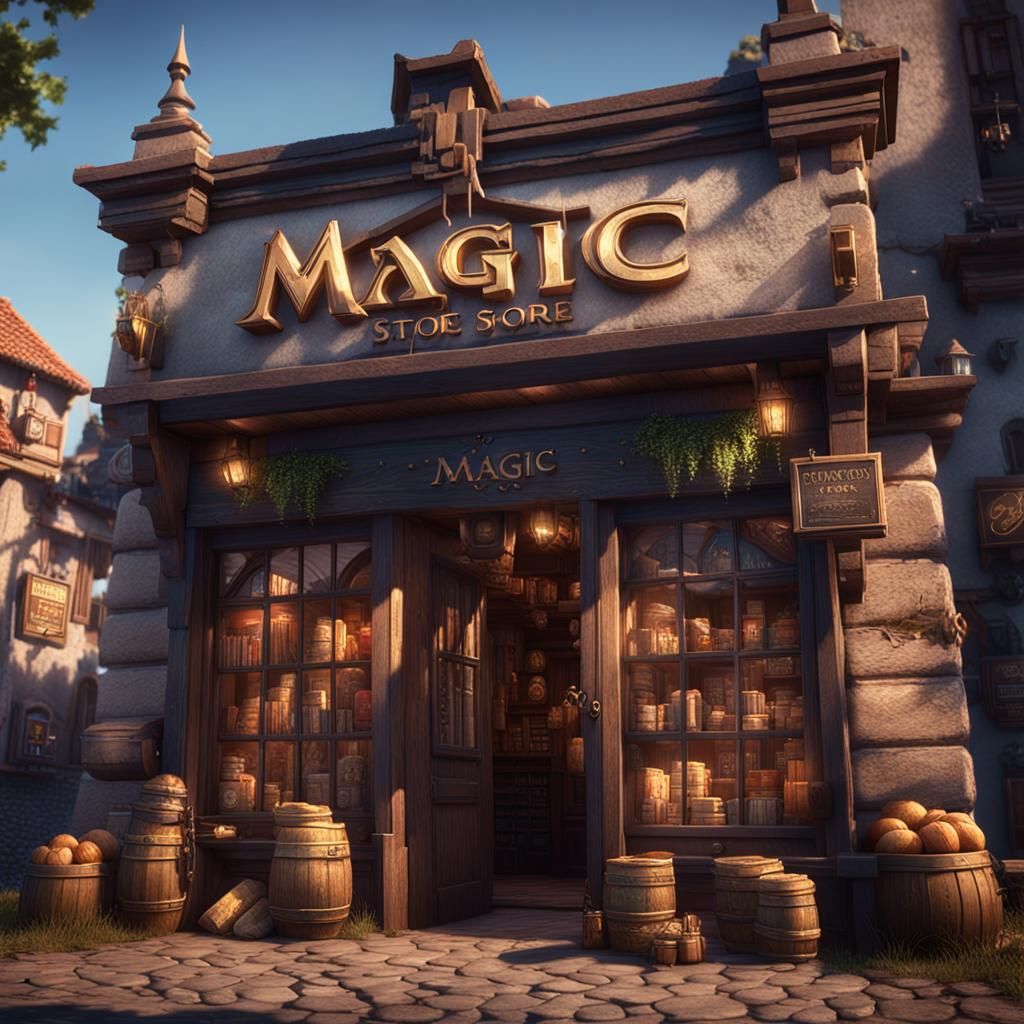 Magic Store in Old Town: 3D Game Cinematic Render