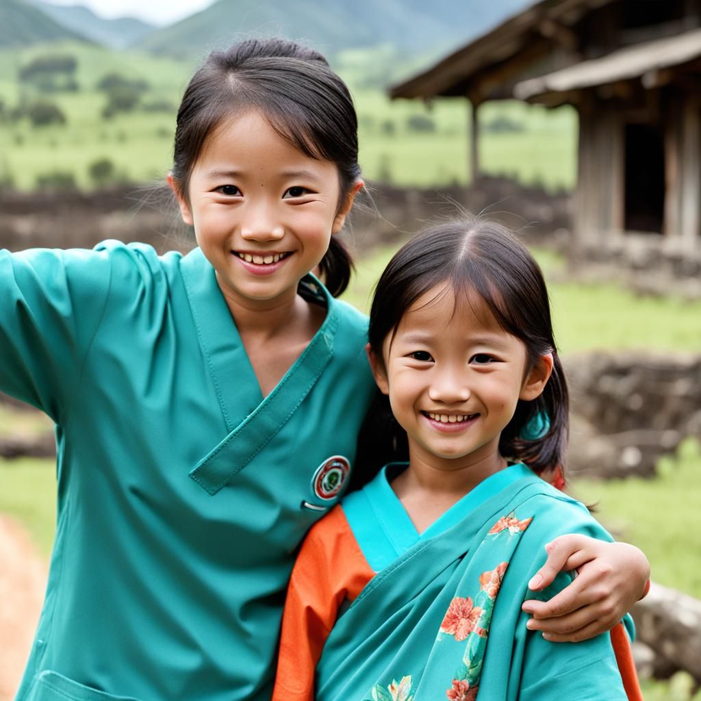 Simple AI Image of a Family