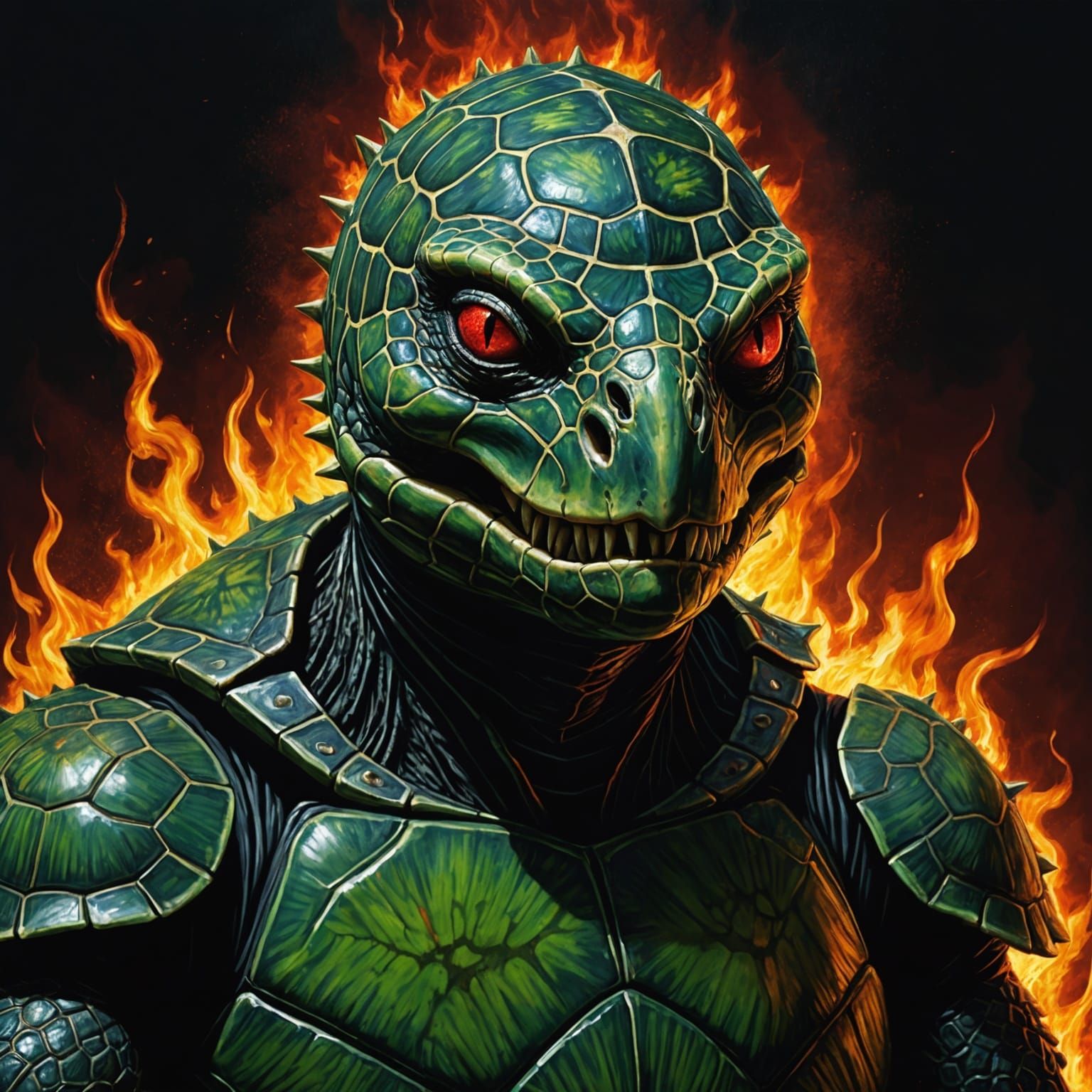 The Hyperrealistic Pinhead style sea turtle has Hyperrealist...