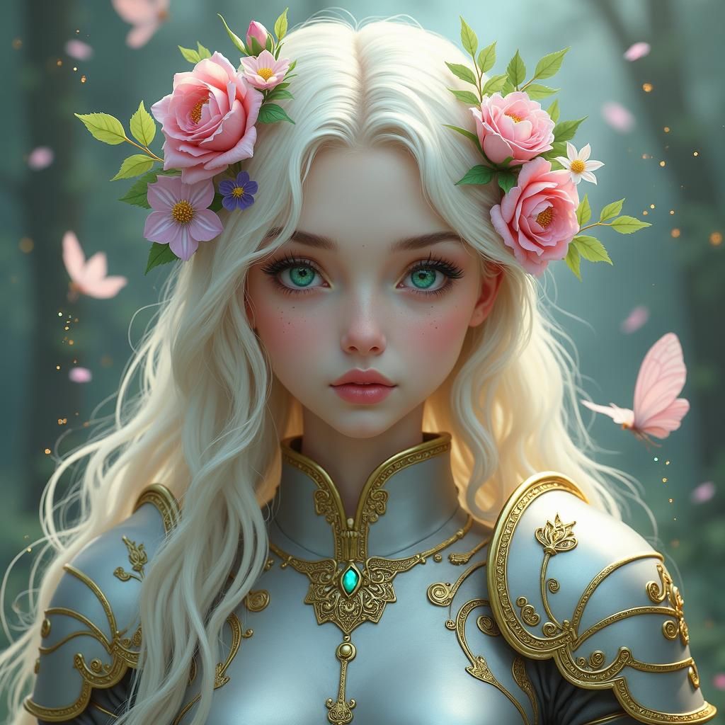 Dreamy Woman in Mystical Watercolor Haze