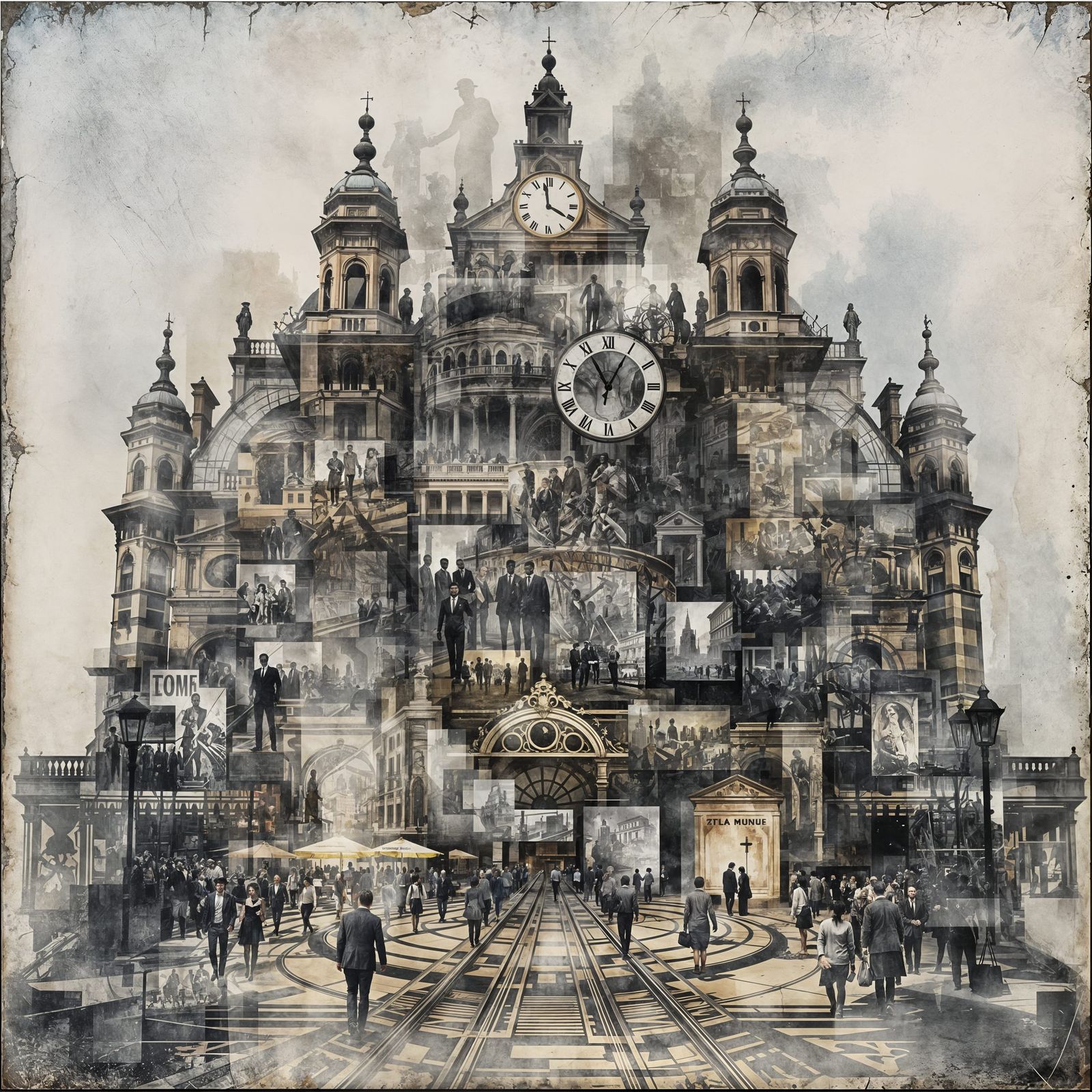 Surreal Double Exposure Artwork Unveils Urban History